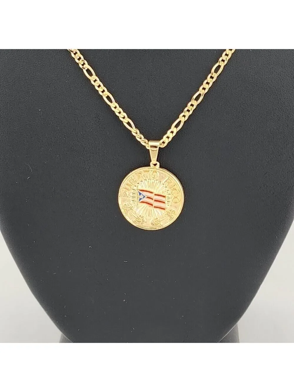 Brand New Brazilian 18k Gold Filled Puerto Rico Round Necklace